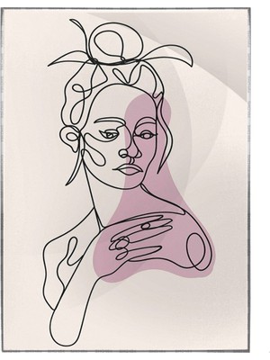 SHOP365 Kadın Portresi ve Şekiller Modern Illüstrasyon Poster P-003332