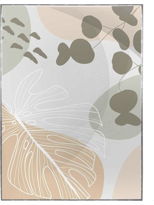 SHOP365 Yapraklar ve Şekiller Karışık Renkler Modern Poster P-003458