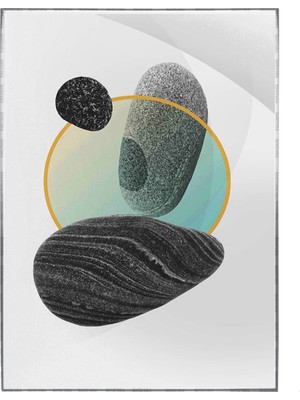 SHOP365 Taşlar Gri Mavi Renkler Modern Poster P-003176