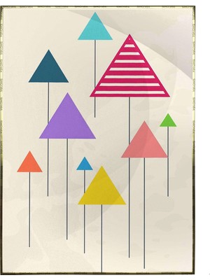 SHOP365 Geometrik Şekiller Tasarım Çizim Modern Sanat Tuval Poster P-003525