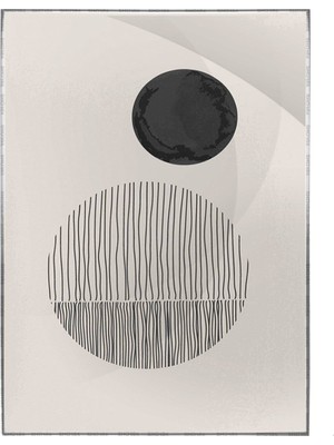 SHOP365 Ay Şekiller Siyah Gri Renkler Modern Poster P-003391