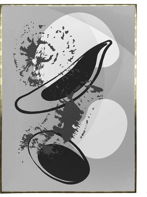 SHOP365 Şekiller Siyah Gri Renkler Modern Poster P-003385