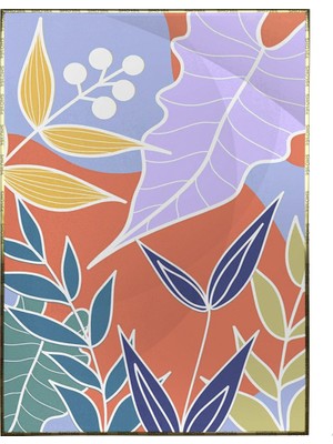SHOP365 Palmiye Yaprakları Pastel Renkler Modern Poster P-003865