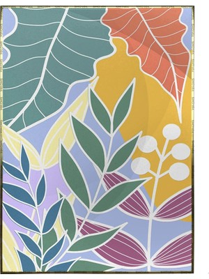 SHOP365 Palmiye Yaprakları Pastel Renkler Modern Poster P-003866