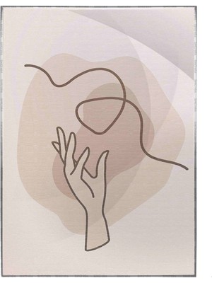 SHOP365 Kadın Eli ve Şekiller Açık Renkler Modern Illüstrasyon Poster P-004479