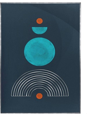 SHOP365 Şekiller Desenler Çizgiler Koyu Tonlar Modern Tasarım Poster P-004182