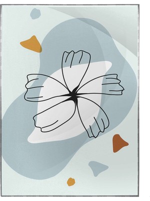 SHOP365 Doğa Çiçekler ve Şekiller Mavi Renkler Modern Dekoratif Poster P-004262