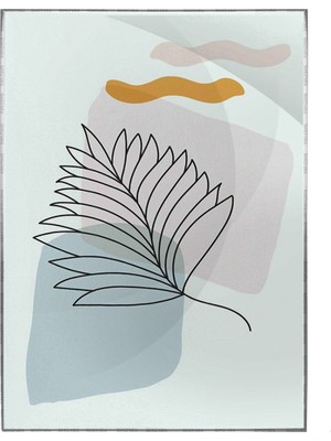 SHOP365 Çiçek ve Şekiller Mavi Renkler Modern Poster P-004271