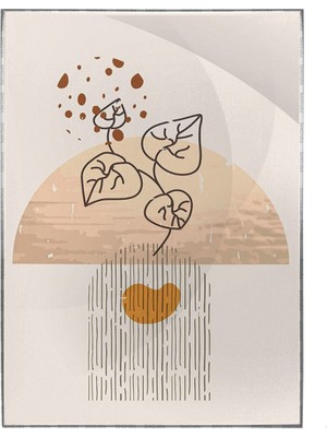 SHOP365 Çiçekler Gri Turuncu Kırmızı Renkler Modern Poster P-004376