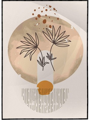 SHOP365 Çiçekler Gri Turuncu Kırmızı Renkler Modern Poster P-004374