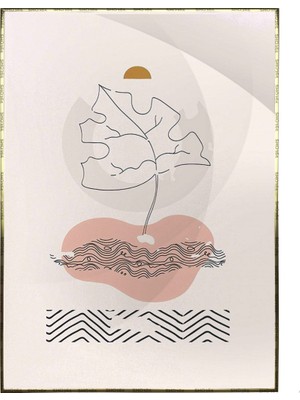 SHOP365 Doğa Yaprak ve Şekiller Açık Renkler Modern Poster P-004315