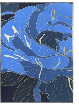 SHOP365 Çiçekler Mavi Lacivert Renkler Modern Illüstrasyon Poster P-001294