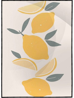 SHOP365 Limonlar Yaz Pastel Renkler Illüstrasyon Modern Poster P-000318