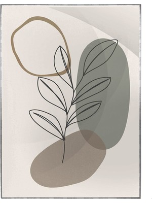 SHOP365 Yapraklar ve Şekiller Karışık Renkler Modern Poster P-000739