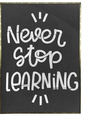 SHOP365 Never Stop Learning Ingilizce Yazı Motivasyon Dekoratif Poster P-000472