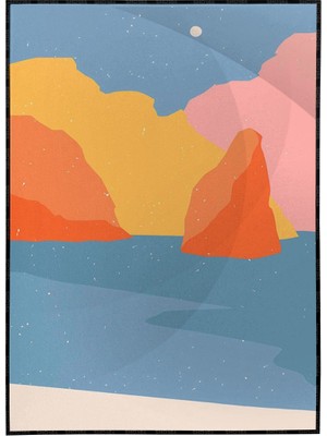 SHOP365 Renkli Manzara Modern Sanat Tuval Poster P-000883