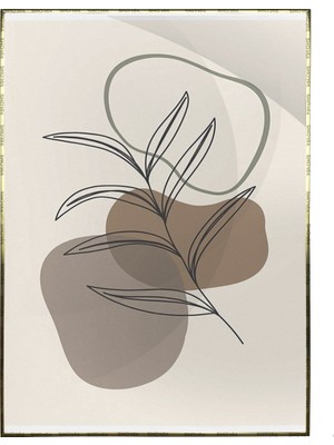 SHOP365 Yapraklar ve Şekiller Karışık Renkler Modern Poster P-000742