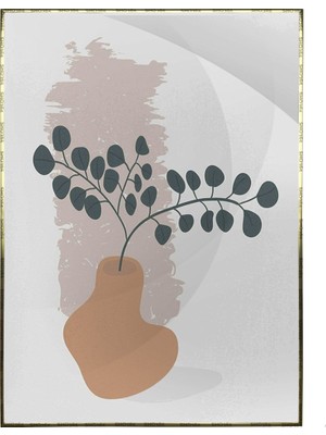 SHOP365 Yapraklar ve Şekiller Karışık Renkler Modern Poster P-000880