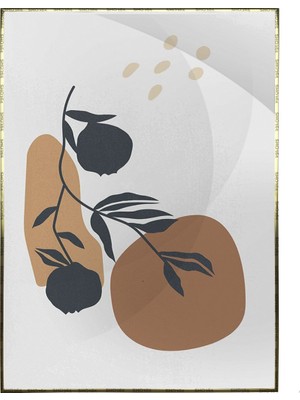 SHOP365 Yapraklar ve Şekiller Karışık Renkler Modern Poster P-000913