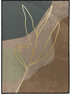 SHOP365 Yaprak ve Şekiller Koyu Renkler Modern Poster P-001522