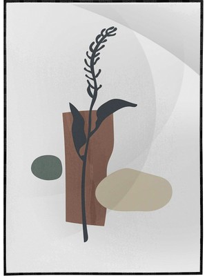 SHOP365 Saksıda Yapraklar Açık Tonlar Modern Poster P-000917
