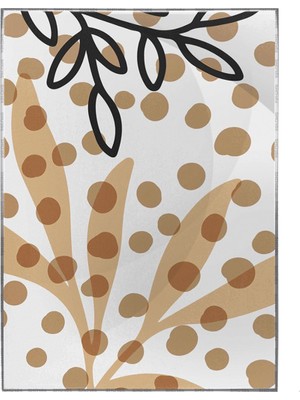 SHOP365 Yapraklar ve Şekiller Modern Illüstrasyon Poster P-001944