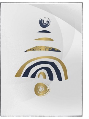 SHOP365 Altın ve Toprak Renkleri Şekiller Modern Poster P-002318