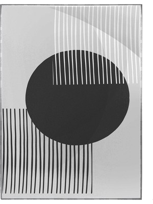 SHOP365 Güneş ve Çizgiler Siyah Gri Renkler Modern Poster P-003437