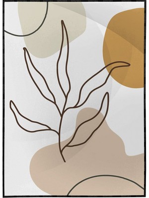 SHOP365 Yapraklar ve Şekiller Karışık Renkler Modern Poster P-003793