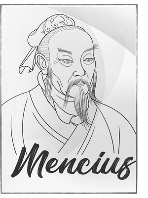 SHOP365 Mensiyüs Veya Mıngzi Çinli Filozof Çizim Poster P-003447