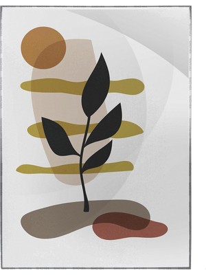 SHOP365 Yapraklar ve Şekiller Karışık Renkler Modern Poster P-001006