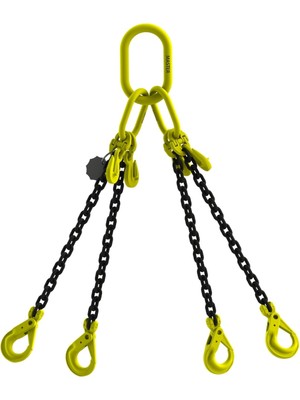 G80 Dört Kollu Kısaltmalı B Kancalı Zincir Sapan