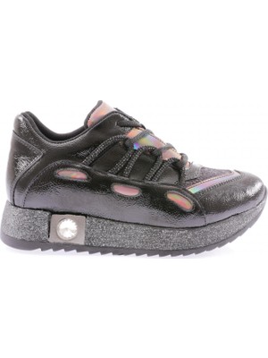 DGN 916-1-23Y Kadin Kalin Taban Silver Ip Taşli Kristal Taşli Sneakers Ayakkabi