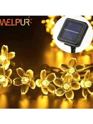 Solar Çiçekli Dekoratif 30 LED Bahçe Lambası