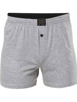 Royaleks Düğmeli Pamuklu Erkek Penye Boxer Gri - 1146A
