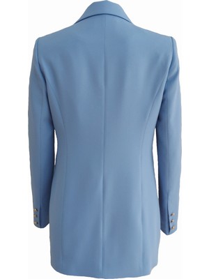 Gis Store Mavi Double Kumaş Blazer Ceket