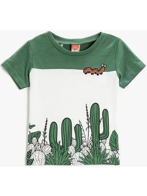 Koton Erkek Bebek Tişört Baskılı Kısa Kollu Bisiklet Yaka Pamuklu