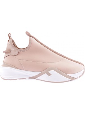 DGN 04-3-22K Kadin Kalin Taban Silver Taş Detayli Sneakers Ayakkabi