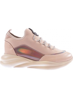 DGN 315-23Y Kadin Kalin Taban Strech Detayli Silver Taş Bağcikli Sneakers Ayakkabi10