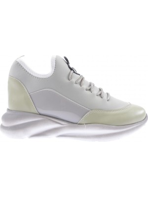 DGN 315-23Y Kadin Kalin Taban Strech Detayli Silver Taş Bağcikli Sneakers Ayakkabi10