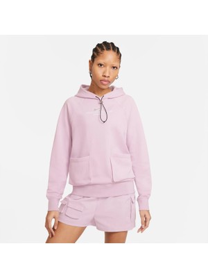 Nike Sportswear Swoosh Kadın Pembe Kapüşonlu Bol Kesim Sweatshirt CZ8896-010