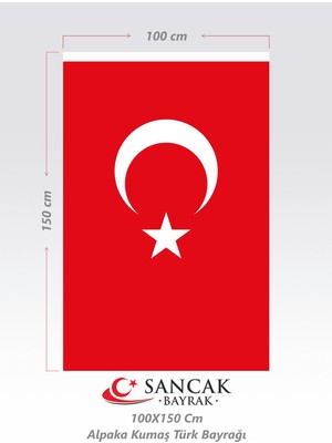 Sancak Bayrak 100X150 cm Alpaka Türk Bayrağı