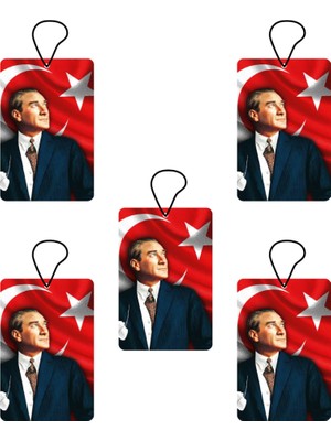 Jet Hızında Jethızında 5'li Set Türk Bayrağı Atatürk Tasarımlı Oto Kokusu