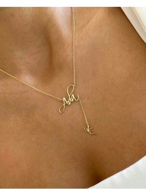 Nida Jewelry 925 Ayar Gümüş Isim Sallantılı Peri Kolye