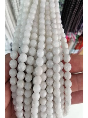 NehirTaş Sertifikalı   Doğal Ay Taşı Dizi 8 mm