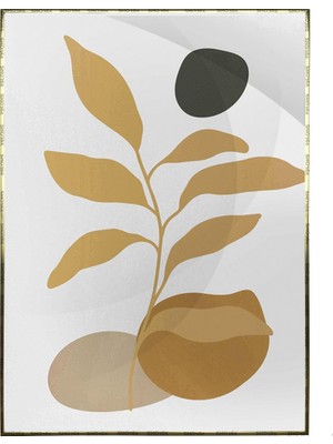 SHOP365 Botanik Yapraklar Toprak Renk Tonları Poster P-003805