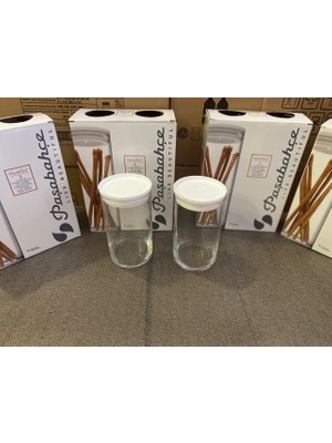 Paşabahçe 43736 Vakumlu Cam Kavanoz - Cam Erzak Saklama Kabı 2 Li Beyaz