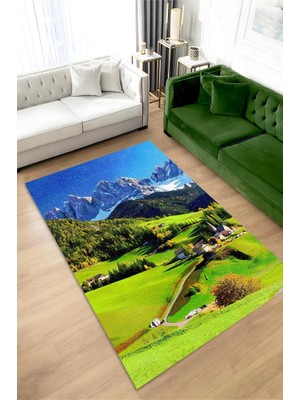 Homshtag Bahar Dokuma Tabanlı Yıkanabilir Kaymaz Manzara Halısı