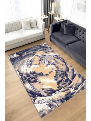 Homshtag Soyut Manzara Tabanlı Yıkanabilir Kaymaz Manzara Halısı