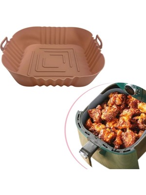 Buffer Buffer® Renkli Isıya Dayanıklı Yıkanılabilir Silikon Fırın ve Airfryer Kare Model Pişirme Matı 20 cm